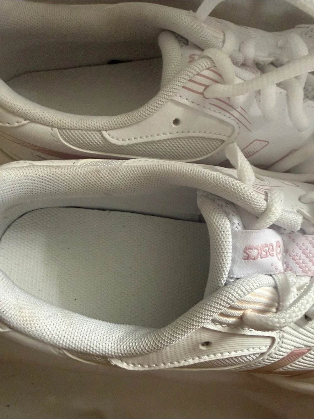 Asics Gel-Rocket 12 White and Light Pink Women's Athletic Sneakers - Picture 3 of 9